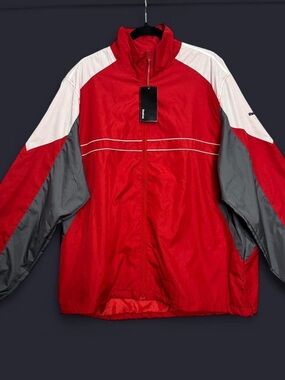 Reebok Red Windbreaker Jacket 90s Y2K Colorblock Full Zip‎ NWT Sz XL Athleisure